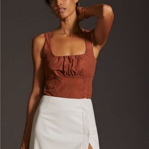 Pilcro suede corset tank